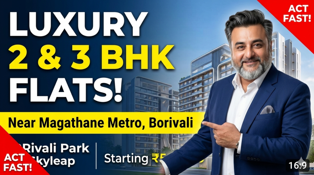 Luxury 2 & 3 BHK Flats & Apartments Near Magathane Metro | Price, Configuration & Location - Rivali Park Skyleap Borivali